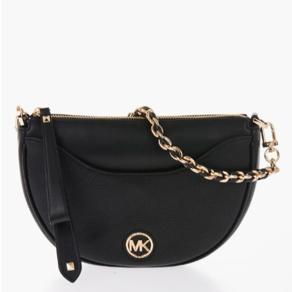 Michael Kors Dover Small Half Moon Pouchette Bag Goldtone Hardware NEW MSRP $298